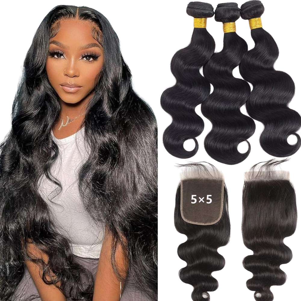 Any Texture 3 Bundles + 5x5 Closure Deal (FREE CLOSURE) 12-30 inches